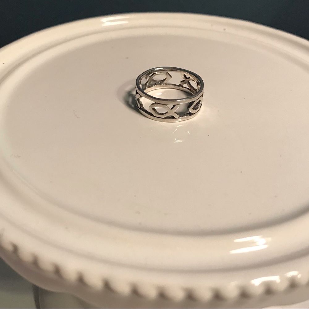 Ichthys sterling silver ring